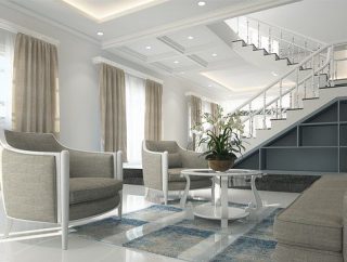 Zasłony do salonu z białymi meblami